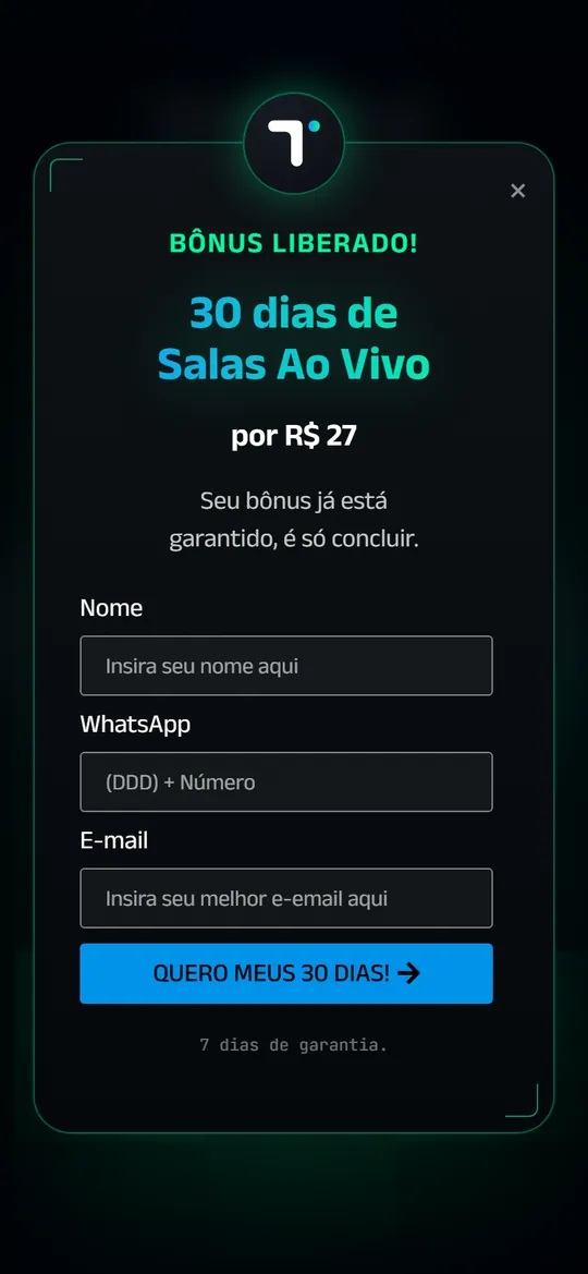 Bônus TAV · Trade ao Vivo no celular