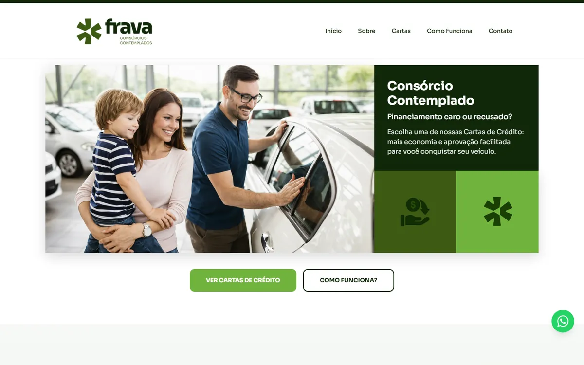 Frava Consórcios no computador