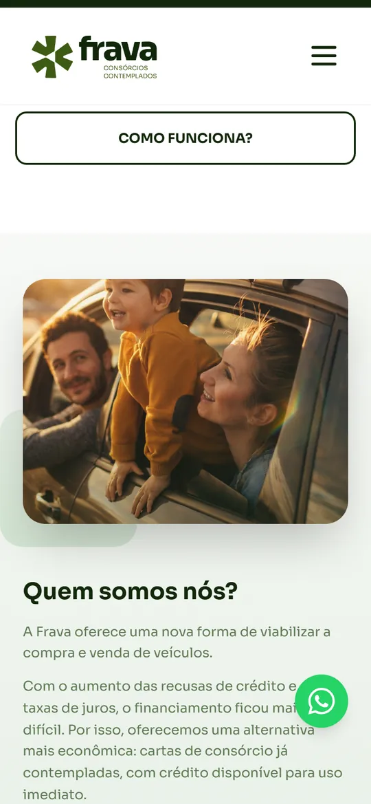 Frava Consórcios no celular