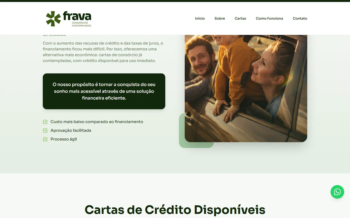 Frava Consórcios no computador