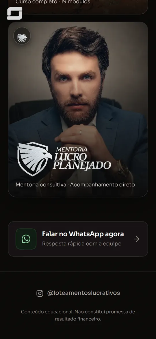 Loteamentos Lucrativos no celular
